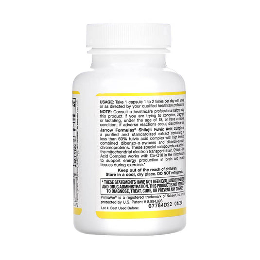 Shilajit Fulvic Acid Complex, 250mg, Jarrow, 60 capsule