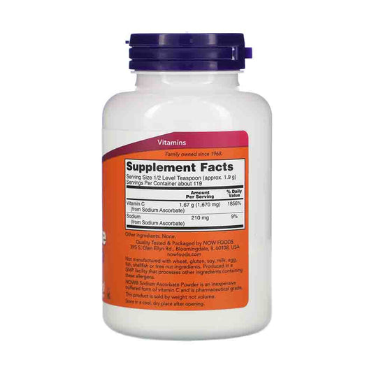 Vitamina C Tamponata Pulbere (Sodium Ascorbate Powder Buffered), Now Foods, 227g