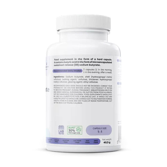 Sodium butyrate, Sustained Release, 960 mg, Osavi, 60 capsule