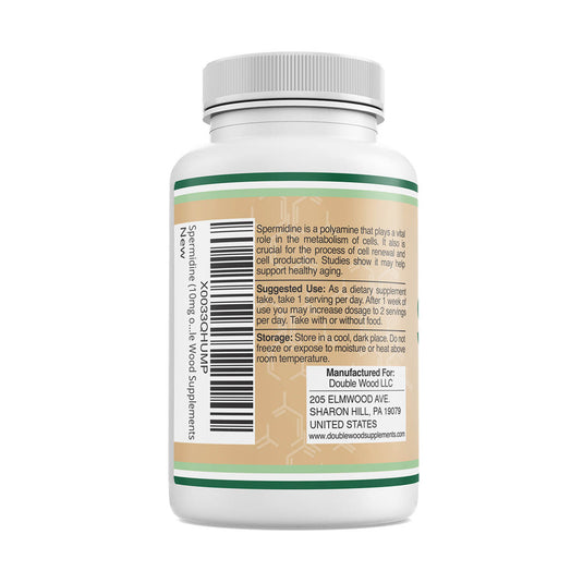 Spermidine (Longevitate), 10 mg, Double Wood Supplements, 120 capsule