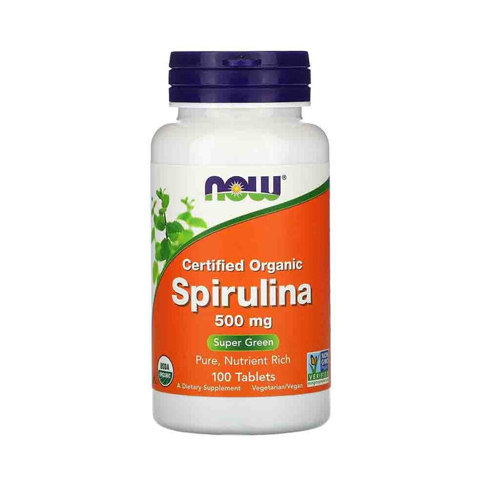 Spirulina Certificata Organic, 500 mg, Now Foods, 100 tablete