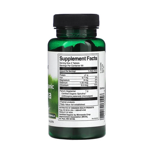 Spirulina Organica, 500mg, Swanson, 180 tablete SWR044