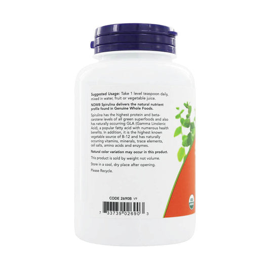 Spirulina Powder Certified Organic, Now Foods, 113g