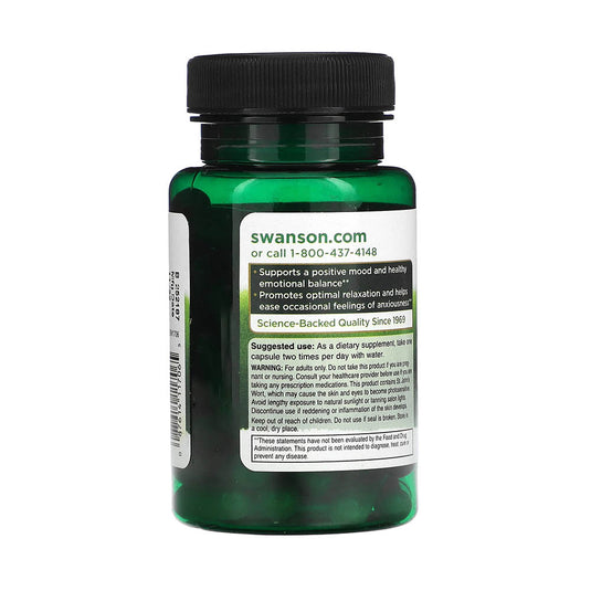 St. John's Wort cu Musetel si Bacopa Monieri, Swanson, 60 capsule SW1706