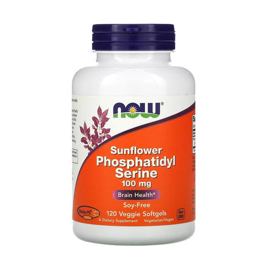Sunflower Phosphatidyl Serine (Fosfatidilserina) 100mg, Now Foods, 120 softgels