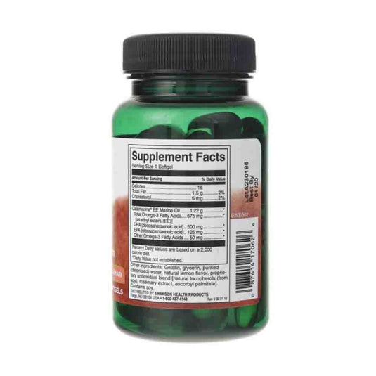 Super DHA 500 from Food-Grade Calamari, Swanson, 30 softgels SWE062