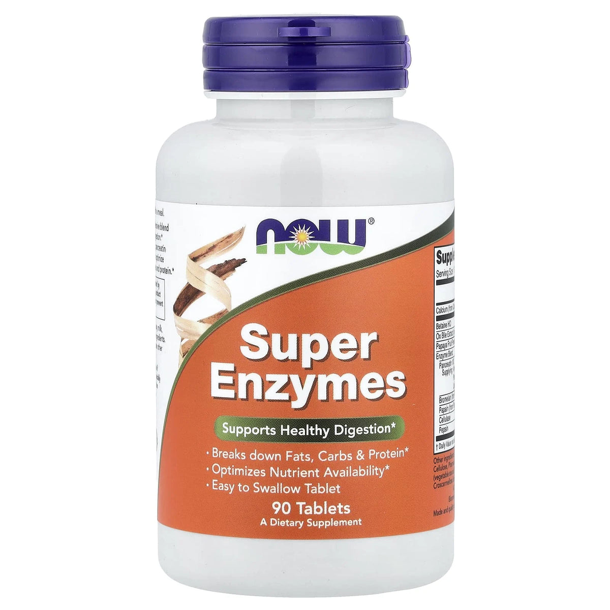 Super Enzymes (Enzime Digestive cu Spectru Larg), Now Foods, 90 tablete