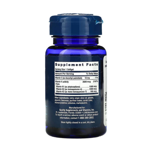 Super K Vitamin (K1 + K2), Life Extension, 90 softgels
