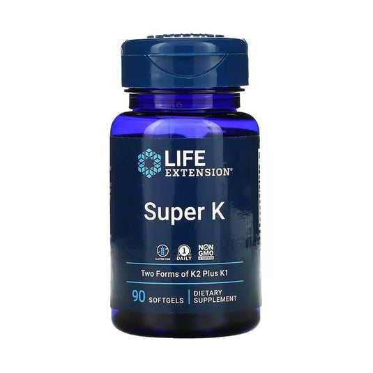 Super K Vitamin (K1 + K2), Life Extension, 90 softgels