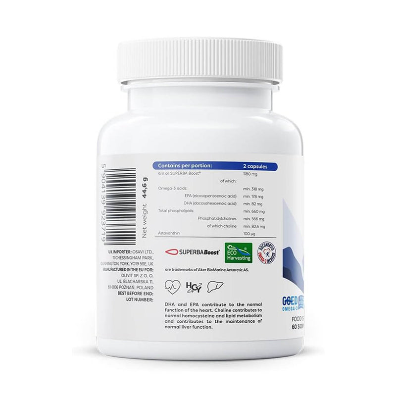 Încărcați imaginea în vizualizatorul Galerie, Super Krill Oil, 1180mg, Osavi, 60 softgels
