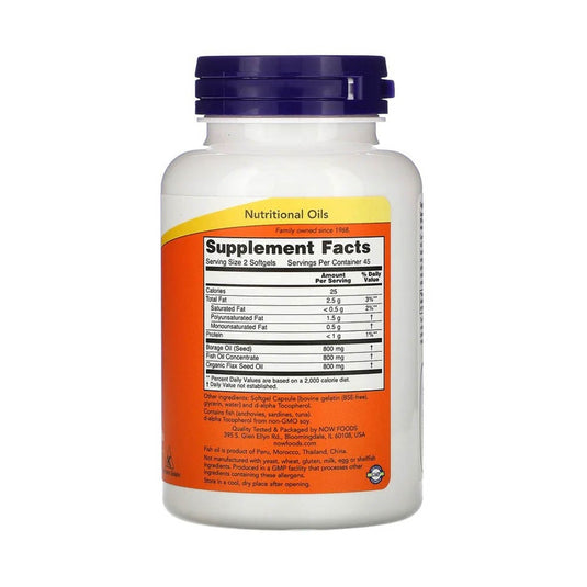 Super Omega 3-6-9, 1200 mg, Now Foods, 90 softgels