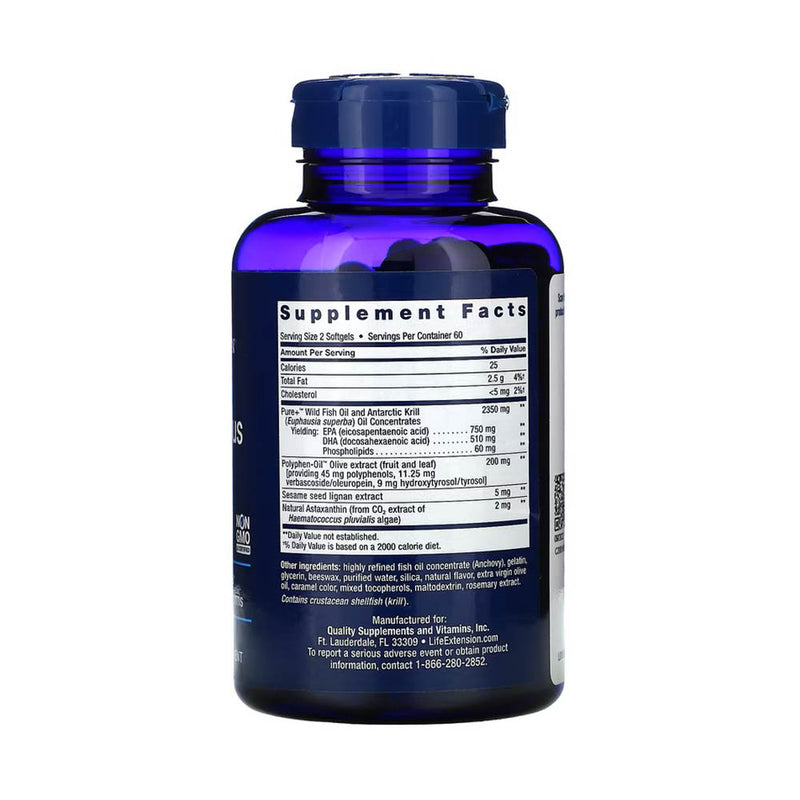 Încărcați imaginea în vizualizatorul Galerie, Super Omega-3 Plus, Olive Extract, Krill &amp; Astaxanthin, Life Extension, 120 softgels
