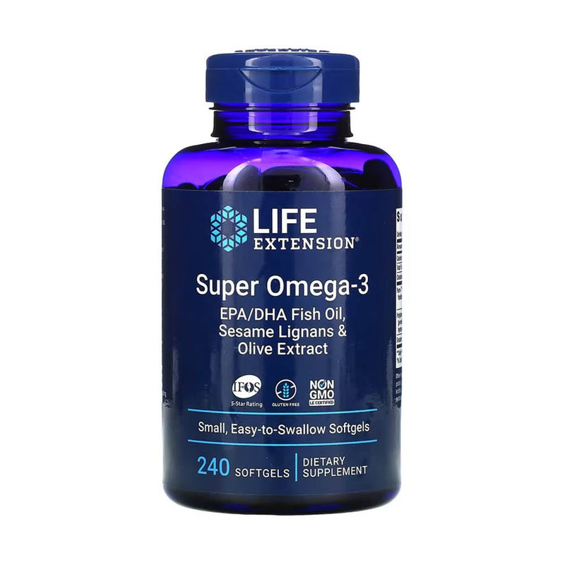 Încărcați imaginea în vizualizatorul Galerie, Super Omega-3 with Sesame Lignans &amp; Olive Extract, Life Extension, 240 softgels
