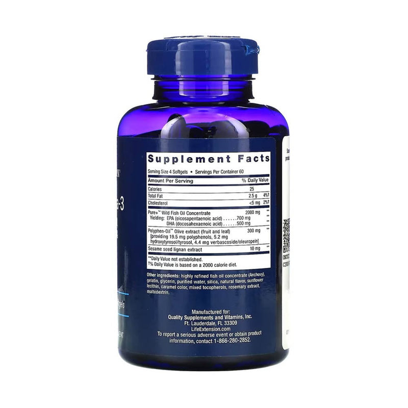 Încărcați imaginea în vizualizatorul Galerie, Super Omega-3 with Sesame Lignans &amp; Olive Extract, Life Extension, 240 softgels
