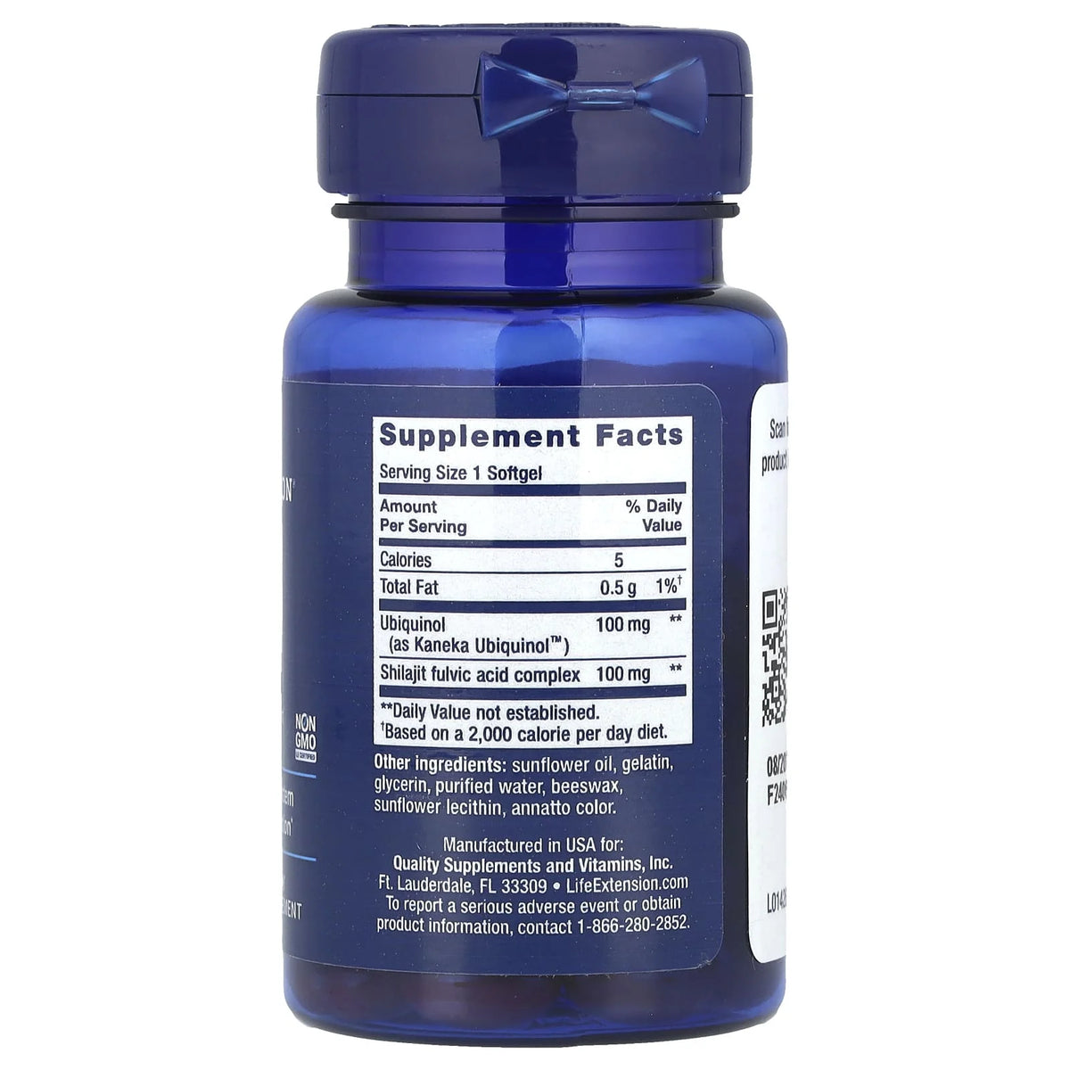 Super Ubiquinol CoQ10 100 mg with Enhanced Mitochondrial Support, Life Extension, 60 Softgels