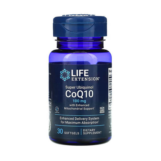 Super Ubiquinol CoQ10 100 mg with Enhanced Mitochondrial Support, Life Extension, 30 Softgels