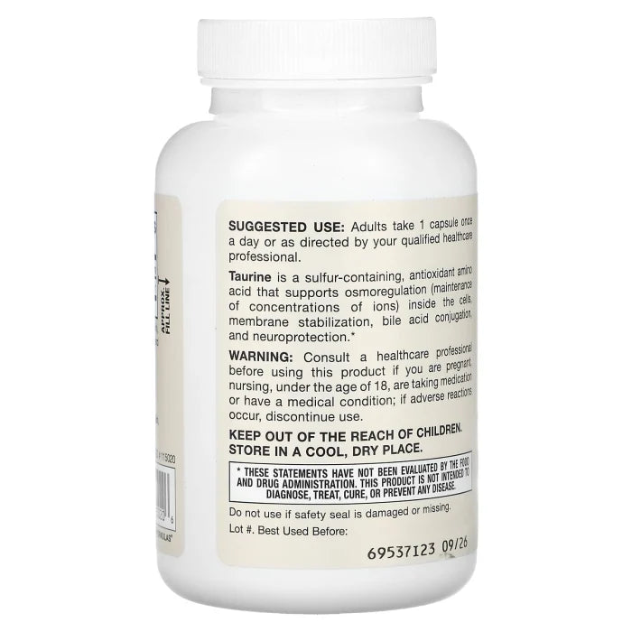 Taurine, 1000 mg, Jarrow Formulas, 100 capsule