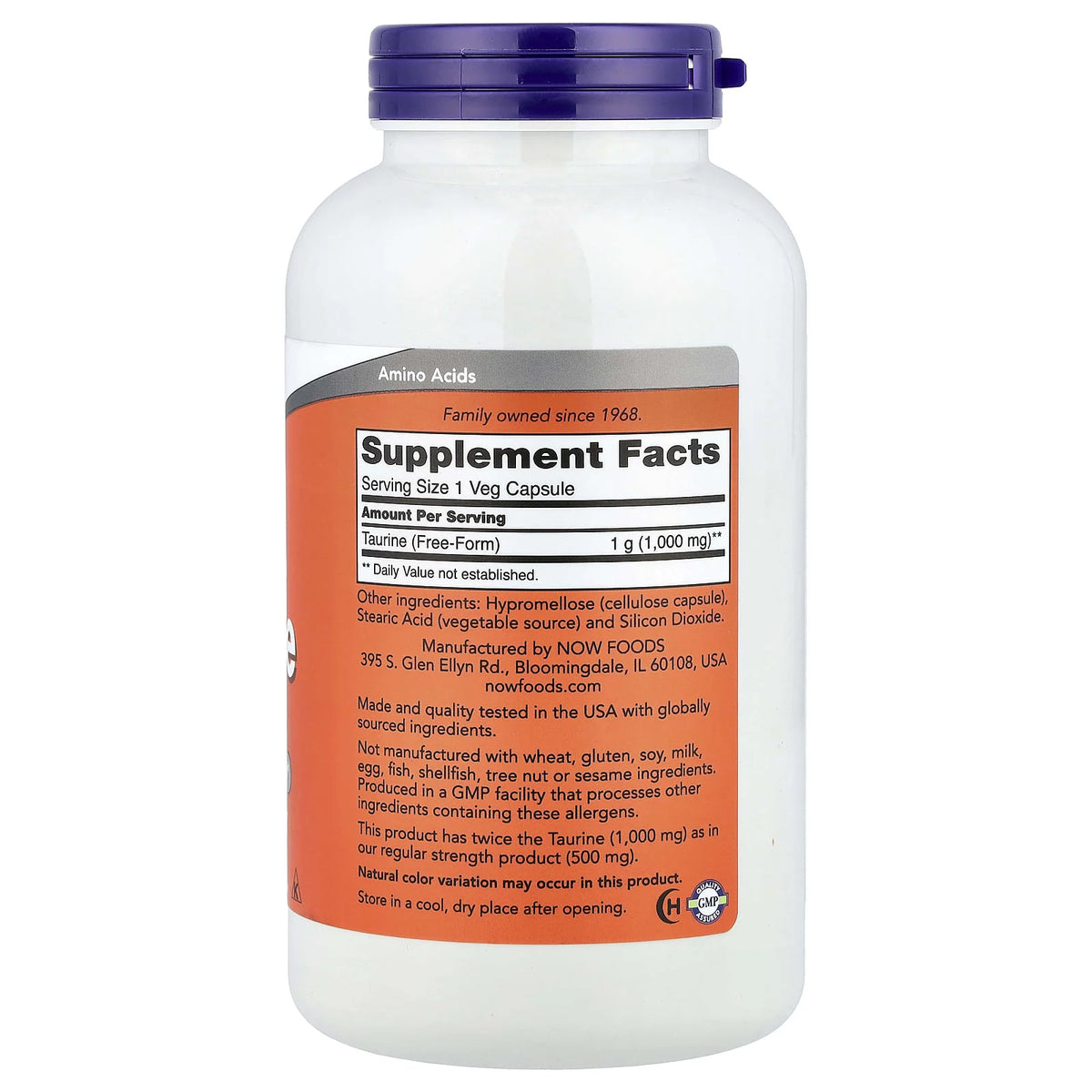 Taurine, 1000 mg, Now Foods, 250 capsule