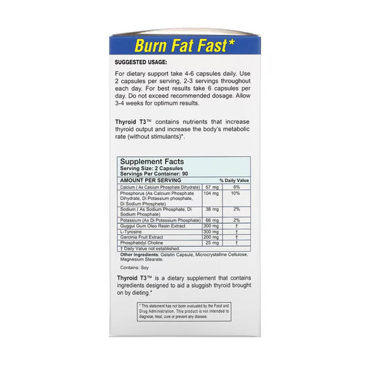 Thyroid T-3, Burn Fat Fast, Absolute Nutrition, 180 capsule