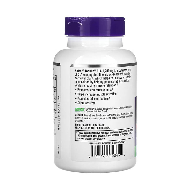 Încărcați imaginea în vizualizatorul Galerie, Tonalin CLA (Acid Linoleic Conjugat) 1200 mg, Natrol, 90 softgels
