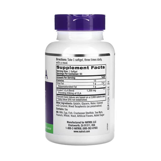 Tonalin CLA (Acid Linoleic Conjugat) 1200 mg, Natrol, 90 softgels