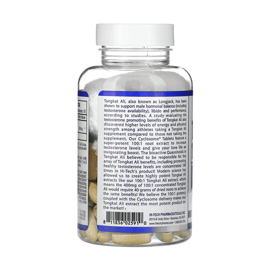 Tongkat Ali 100:1 Extract, 400 mg, Hi Tech Pharmaceuticals, 90 Tablete
