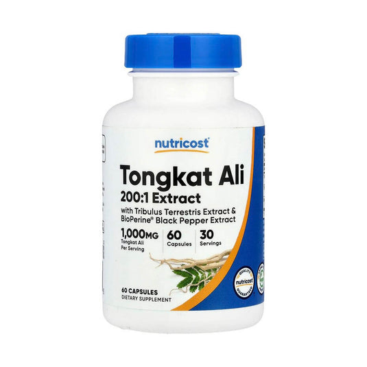 Tongkat Ali Extract, Tribulus and BioPerine, Nutricost, 60 capsule