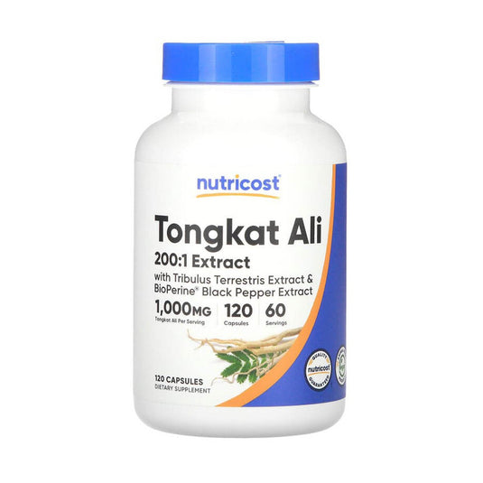 Tongkat Ali Extract, Tribulus and BioPerine, Nutricost, 60 capsule