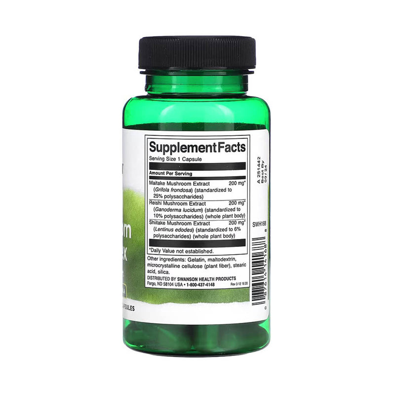 Încărcați imaginea în vizualizatorul Galerie, Triple Mushroom Complex Extract, Swanson, 60 capsule SWH168
