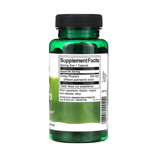 Turkey Rhubarb, (Laxativ Natural) 500 mg, Swanson, 100 capsule SW1040