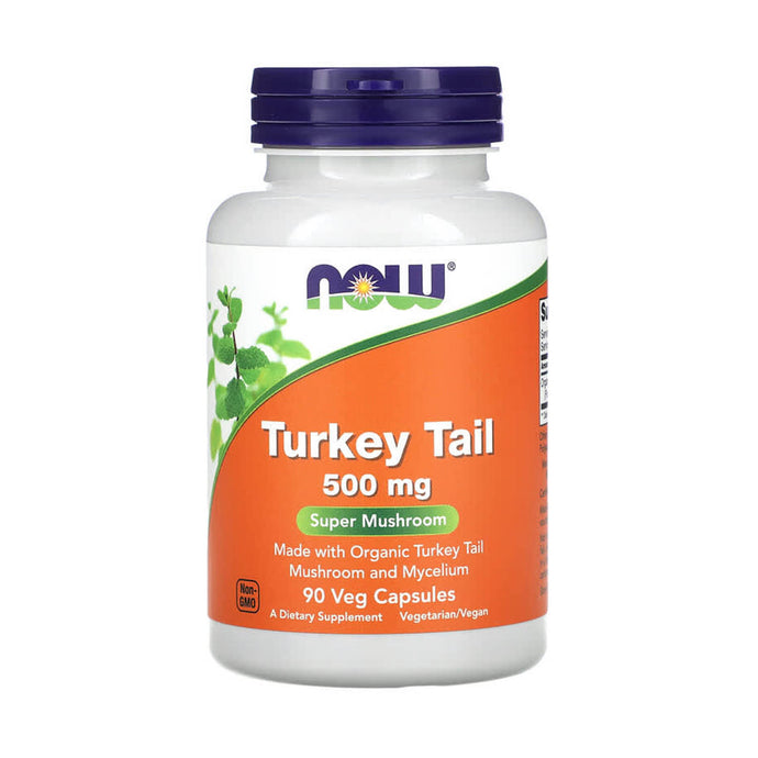 Turkey Tail Organic (Ciuperca Coada de Curcan), 500 mg, NOW Foods, 90 capsule