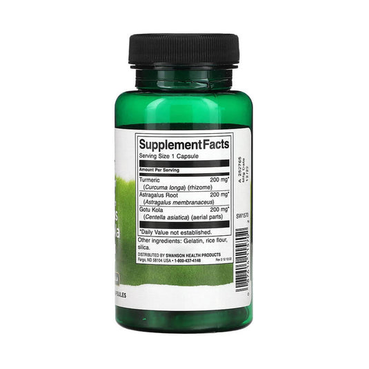 Turmeric, Astragalus & Gotu Kola, Swanson, 60 capsule SW1570