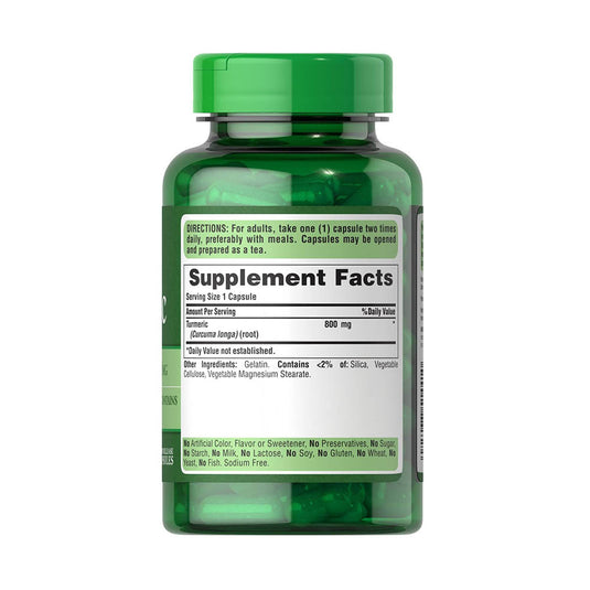 Turmeric (Curcuma longa), 800 mg, Puritan's Pride, 100 capsule