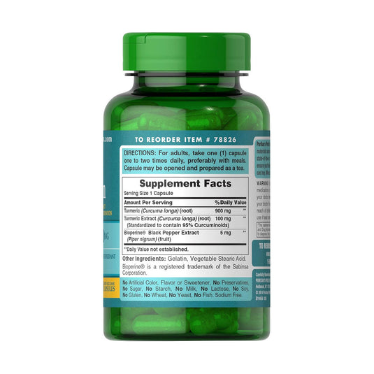 Turmeric Curcumin, 1000 mg with Bioperine, Puritans Pride, 60 capsule