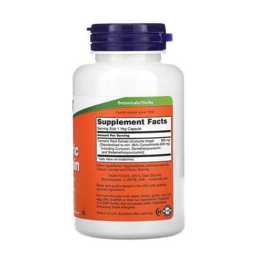 Turmeric Curcumin Extract, 665 mg, Now Foods, 60 capsule