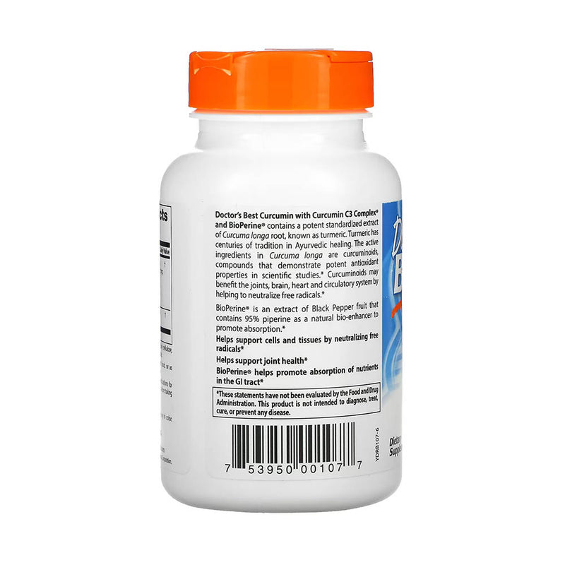 Încărcați imaginea în vizualizatorul Galerie, Curcumin 95, Turmeric Extract &amp; Black Pepper, 500 mg, Doctor&#39;s Best, 120 capsule
