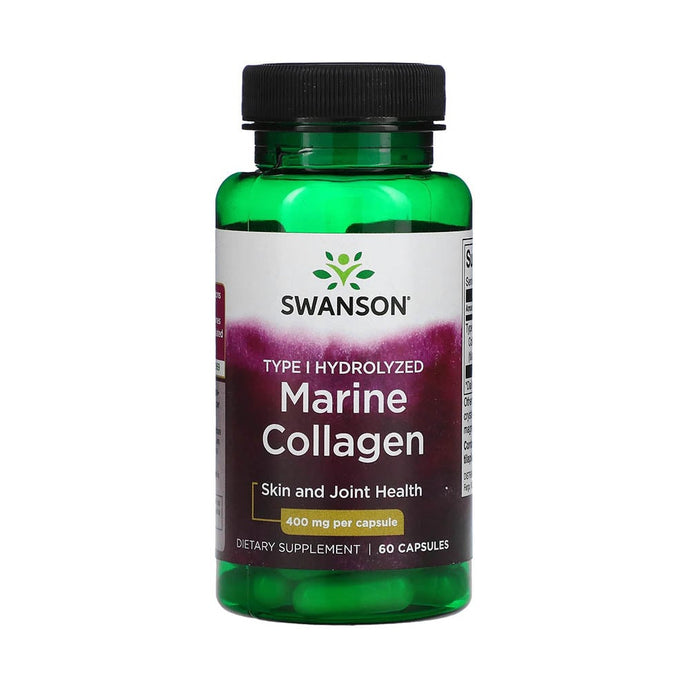 Type I Hydrolyzed Marine Collagen Peptides, 400 mg, Swanson, 60 capsule SWU1034