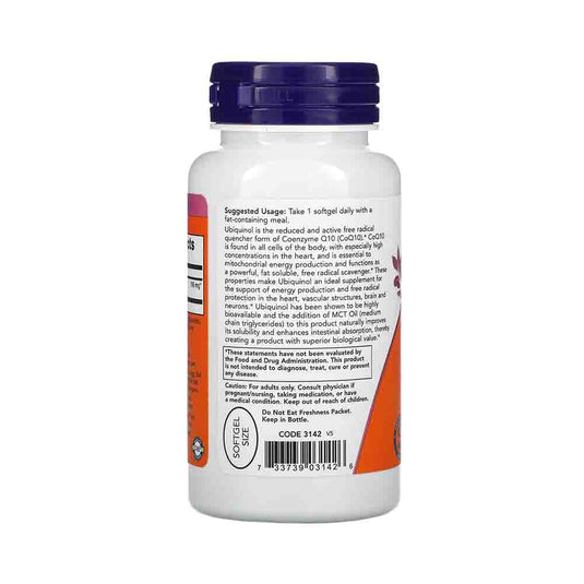 Ubiquinol (Active CoQ10), 100mg, Now Foods, 60 softgels