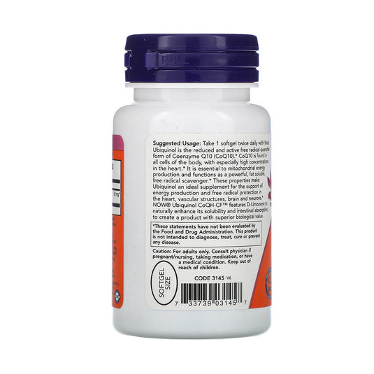 Ubiquinol CoQH-CF (Kaneka), Now Foods, 60 softgels
