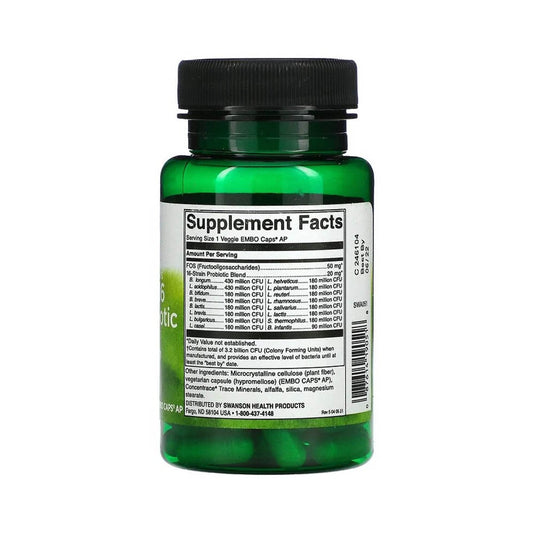 Ultimate 16 Strain Probiotic With FOS, 3.2 Billion CFU, Swanson, 60 capsule SWA051