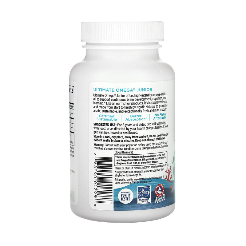 Încărcați imaginea în vizualizatorul Galerie, Ultimate Omega Junior, 680 mg, Nordic Naturals, 90 Mini Softgels
