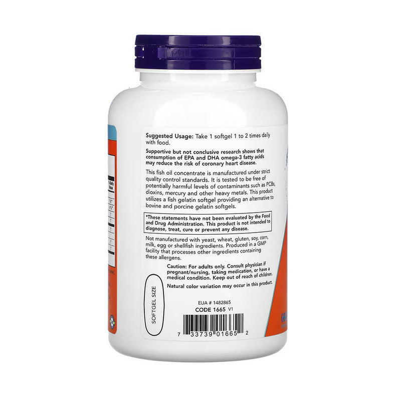 Încărcați imaginea în vizualizatorul Galerie, Ultra Omega-3, 500 EPA / 250 DHA, NOW Foods, 180 Fish Softgels
