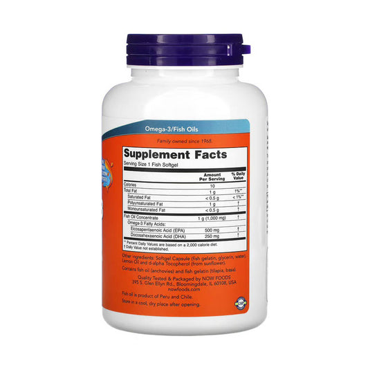 Ultra Omega-3, 500 EPA / 250 DHA, NOW Foods, 180 Fish Softgels