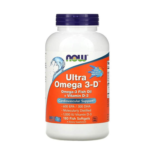 Ultra Omega 3-D with Vitamin D-3, Now Foods, 90 softgels