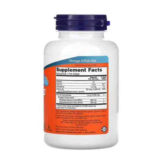 Ultra Omega 3-D with Vitamin D-3, Now Foods, 90 softgels