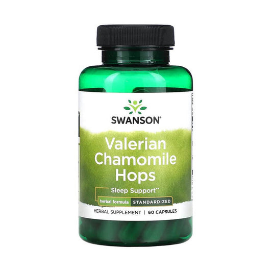 Valeriană Mușețel Hamei Extract, Swanson, 60 capsule SWH262