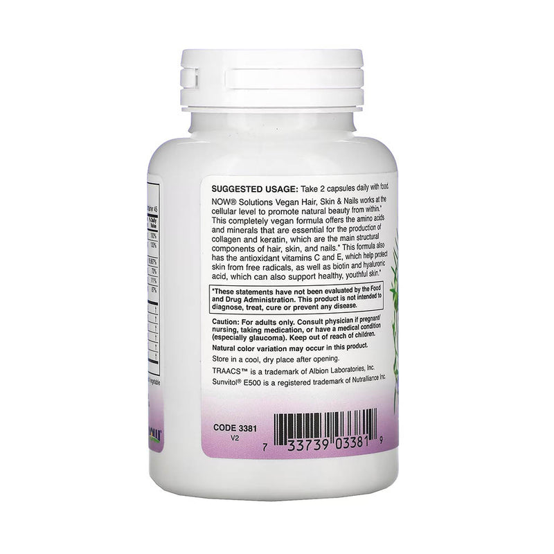 Încărcați imaginea în vizualizatorul Galerie, Vegan Hair, Skin &amp; Nails, Now Foods, 90 capsule
