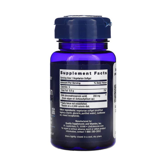 Vegetarian Omega 3 DHA, Life Extension, 30 softgels