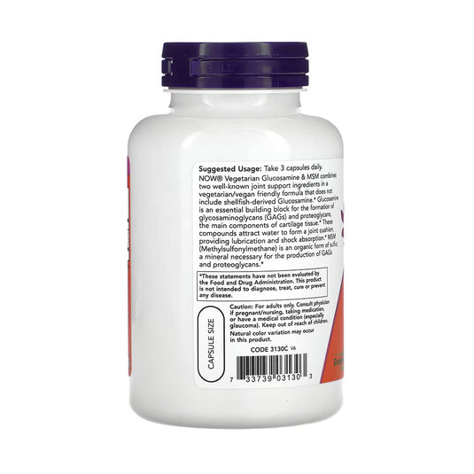 Vegetarian Glucosamine & MSM, Now Foods, 120 capsule