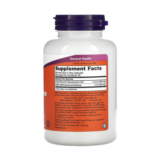 Vegetarian Glucosamine & MSM, Now Foods, 120 capsule